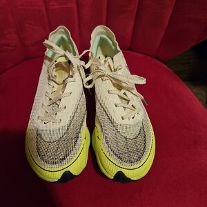 Women's Athletic Sneakers in White and Yellow